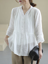 Sloid Color Seven-Quarter Sleeves Cardigan Tops